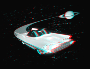 Lincoln Futurra Dream Car 3-D Anaglyph Image